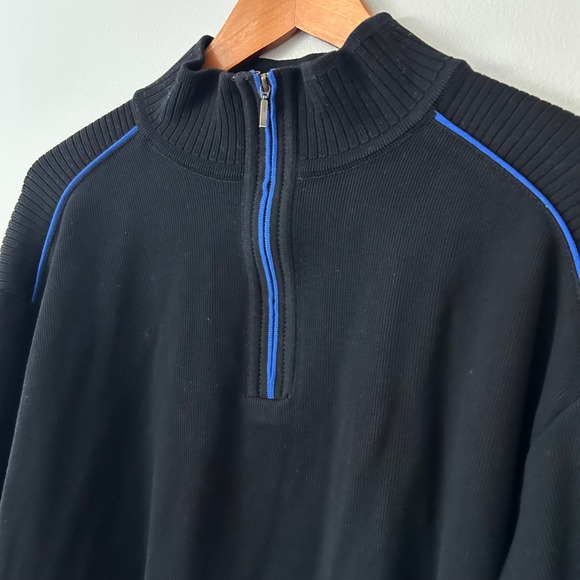 St. Croix Other - St. Croix Sweater Mens XXL Black Quarter Zip Knit Pullover Made in USA Vintage